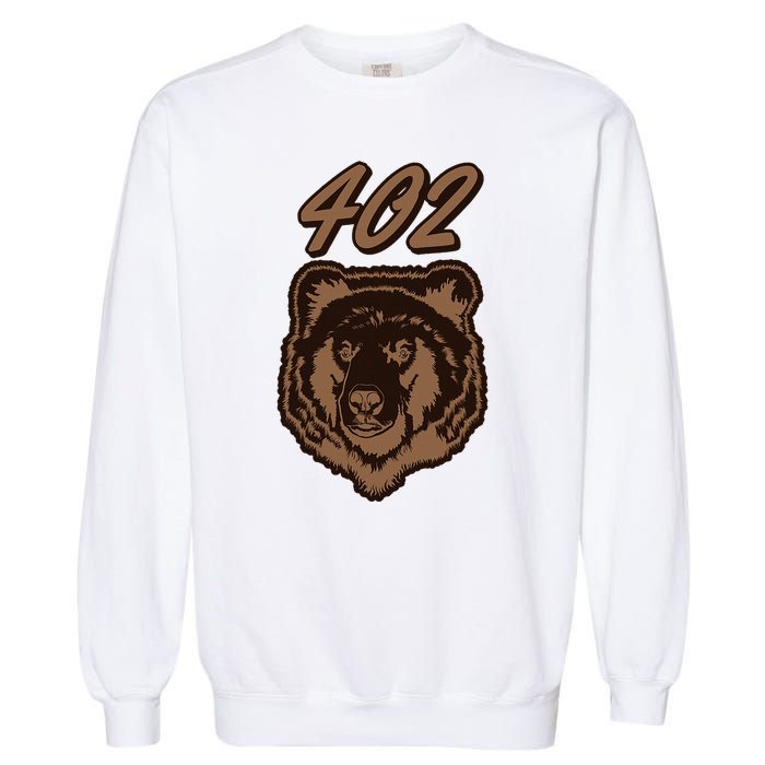 402 Bear Face Fat Brown Grizzly Lover Beartober Week 2024 Garment-Dyed Sweatshirt