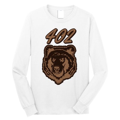 402 Bear Face Fat Brown Grizzly Lover Beartober Week 2024 Long Sleeve Shirt