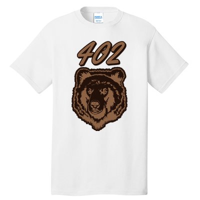 402 Bear Face Fat Brown Grizzly Lover Beartober Week 2024 Tall T-Shirt