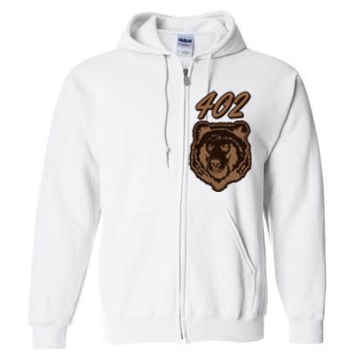 402 Bear Face Fat Brown Grizzly Lover Beartober Week 2024 Full Zip Hoodie