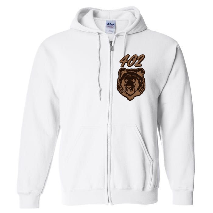 402 Bear Face Fat Brown Grizzly Lover Beartober Week 2024 Full Zip Hoodie