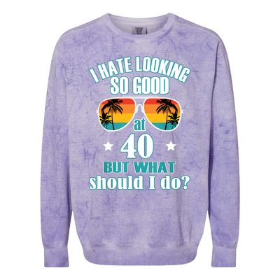 40th Birthday For Men Women 40th Anniversary Colorblast Crewneck Sweatshirt