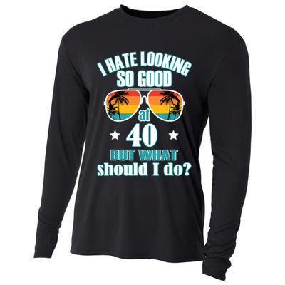 40th Birthday For Men Women 40th Anniversary Cooling Performance Long Sleeve Crew