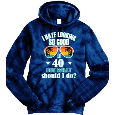 40th Birthday For Men Women 40th Anniversary Tie Dye Hoodie