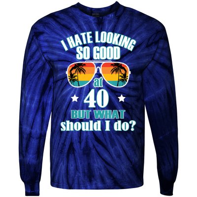 40th Birthday For Men Women 40th Anniversary Tie-Dye Long Sleeve Shirt