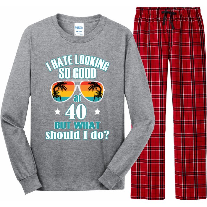 40th Birthday For Men Women 40th Anniversary Long Sleeve Pajama Set