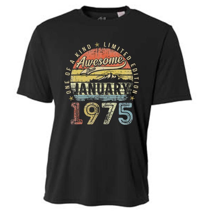 48th Birthday Gift Awesome Since January 1975 48 Year Old Cooling Performance Crew T-Shirt