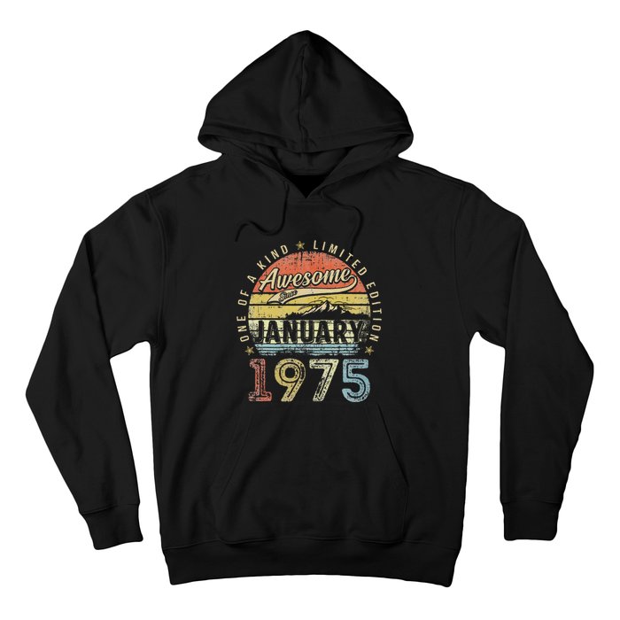 48th Birthday Gift Awesome Since January 1975 48 Year Old Hoodie