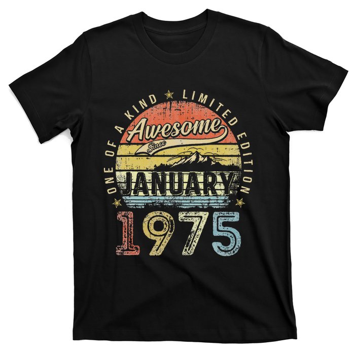 48th Birthday Gift Awesome Since January 1975 48 Year Old T-Shirt