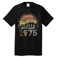 48th Birthday Gift Awesome Since January 1975 48 Year Old Tall T-Shirt