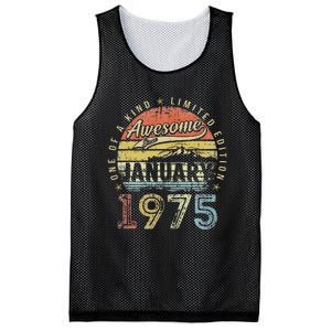 48th Birthday Gift Awesome Since January 1975 48 Year Old Mesh Reversible Basketball Jersey Tank