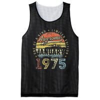 48th Birthday Gift Awesome Since January 1975 48 Year Old Mesh Reversible Basketball Jersey Tank