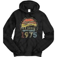 48th Birthday Gift Awesome Since January 1975 48 Year Old Tie Dye Hoodie