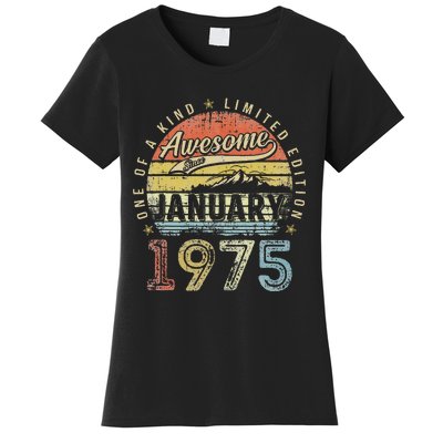 48th Birthday Gift Awesome Since January 1975 48 Year Old Women's T-Shirt