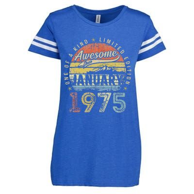 48th Birthday Gift Awesome Since January 1975 48 Year Old Enza Ladies Jersey Football T-Shirt