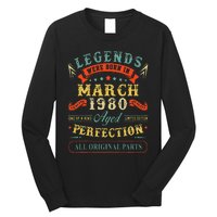 43rd Birthday Gift 43 Years Old Legends Born March 1980 Long Sleeve Shirt