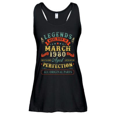 43rd Birthday Gift 43 Years Old Legends Born March 1980 Ladies Essential Flowy Tank