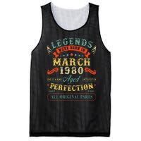 43rd Birthday Gift 43 Years Old Legends Born March 1980 Mesh Reversible Basketball Jersey Tank