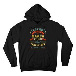 43rd Birthday Gift 43 Years Old Legends Born March 1980 Tall Hoodie