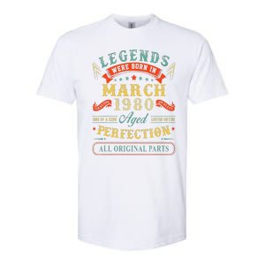 43rd Birthday Gift 43 Years Old Legends Born March 1980 Softstyle CVC T-Shirt