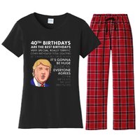 40th Birthday Gift Funny Trump Quote Shirt For m.e.n shirt Women's Flannel Pajama Set