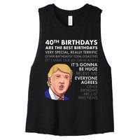 40th Birthday Gift Funny Trump Quote Shirt For m.e.n shirt Women's Racerback Cropped Tank