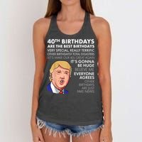 40th Birthday Gift Funny Trump Quote Shirt For m.e.n shirt Women's Knotted Racerback Tank