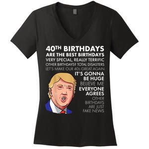 40th Birthday Gift Funny Trump Quote Shirt For m.e.n shirt Women's V-Neck T-Shirt