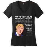 40th Birthday Gift Funny Trump Quote Shirt For m.e.n shirt Women's V-Neck T-Shirt