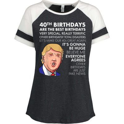 40th Birthday Gift Funny Trump Quote Shirt For m.e.n shirt Enza Ladies Jersey Colorblock Tee