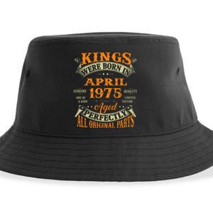 48th Birthday Gift Kings Born In April 1975 48 Years Old Sustainable Bucket Hat