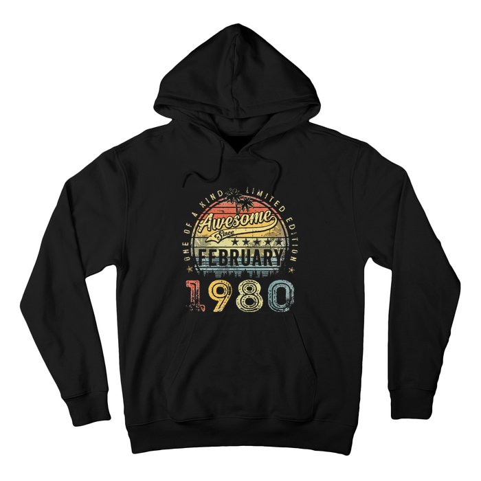 43rd Birthday Gift Awesome Since February 1980 43 Year Old Hoodie