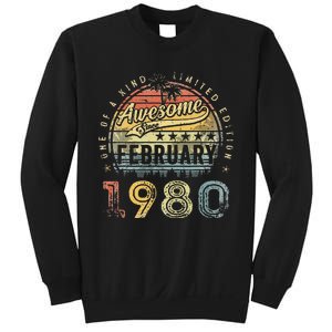 43rd Birthday Gift Awesome Since February 1980 43 Year Old Sweatshirt