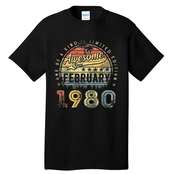 43rd Birthday Gift Awesome Since February 1980 43 Year Old Tall T-Shirt