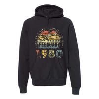 43rd Birthday Gift Awesome Since February 1980 43 Year Old Premium Hoodie