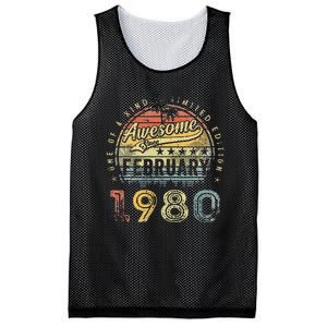 43rd Birthday Gift Awesome Since February 1980 43 Year Old Mesh Reversible Basketball Jersey Tank