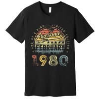 43rd Birthday Gift Awesome Since February 1980 43 Year Old Premium T-Shirt