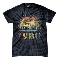 43rd Birthday Gift Awesome Since February 1980 43 Year Old Tie-Dye T-Shirt