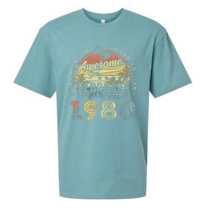 43rd Birthday Gift Awesome Since February 1980 43 Year Old Sueded Cloud Jersey T-Shirt