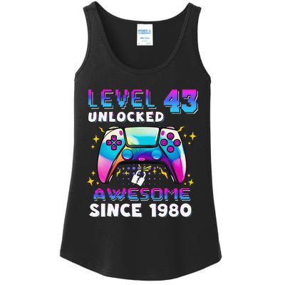 43rd Birthday Gifts Level 43 Unlocked 43 Years Old Gamer Ladies Essential Tank