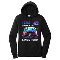 43rd Birthday Gifts Level 43 Unlocked 43 Years Old Gamer Women's Pullover Hoodie