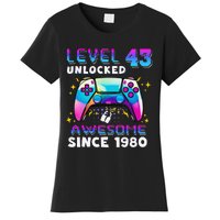 43rd Birthday Gifts Level 43 Unlocked 43 Years Old Gamer Women's T-Shirt