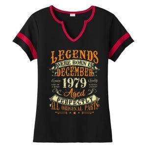 43th Birthday Gift 43 Years Old Legends Born December 1979 Ladies Halftime Notch Neck Tee