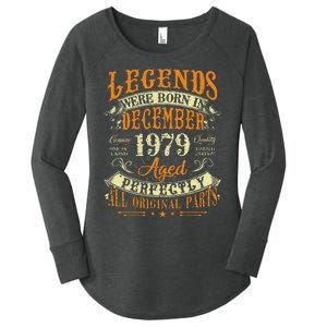 43th Birthday Gift 43 Years Old Legends Born December 1979 Women's Perfect Tri Tunic Long Sleeve Shirt