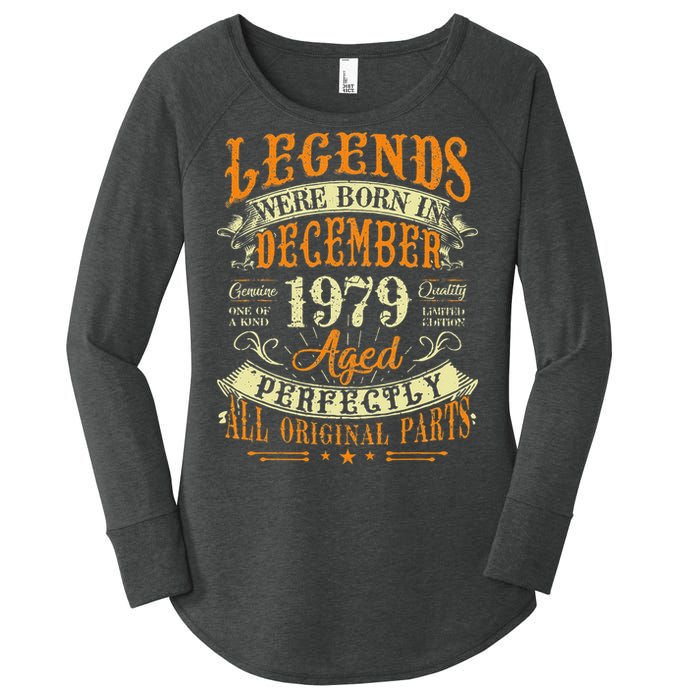 43th Birthday Gift 43 Years Old Legends Born December 1979 Women's Perfect Tri Tunic Long Sleeve Shirt