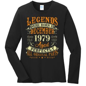 43th Birthday Gift 43 Years Old Legends Born December 1979 Ladies Long Sleeve Shirt