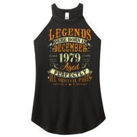 43th Birthday Gift 43 Years Old Legends Born December 1979 Women's Perfect Tri Rocker Tank