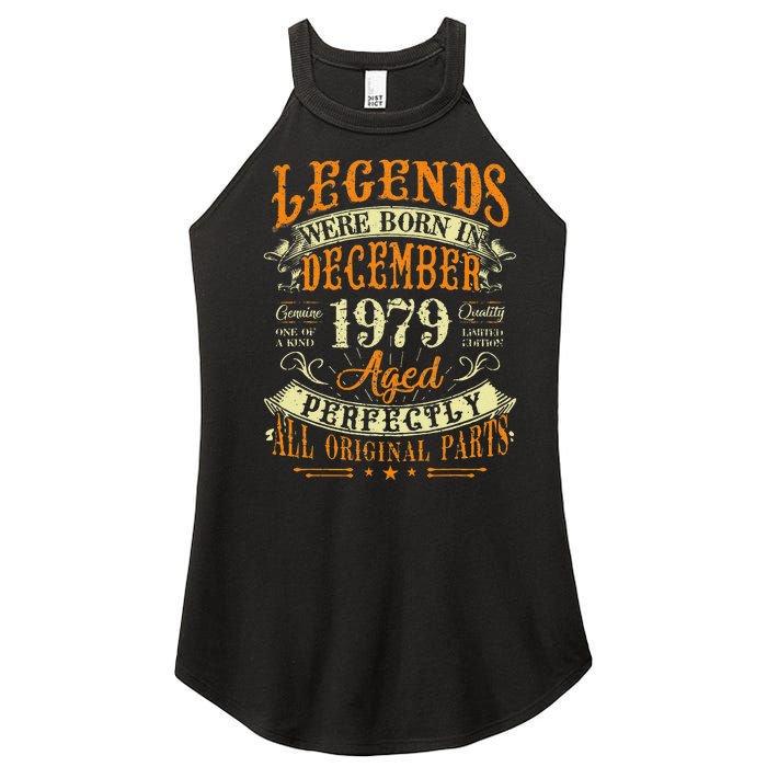 43th Birthday Gift 43 Years Old Legends Born December 1979 Women's Perfect Tri Rocker Tank