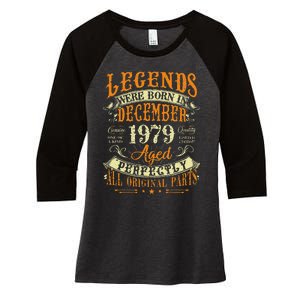 43th Birthday Gift 43 Years Old Legends Born December 1979 Women's Tri-Blend 3/4-Sleeve Raglan Shirt