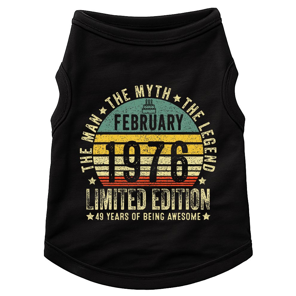49th Birthday Gifts Vintage February 1976 49 Years Old Doggie Tank